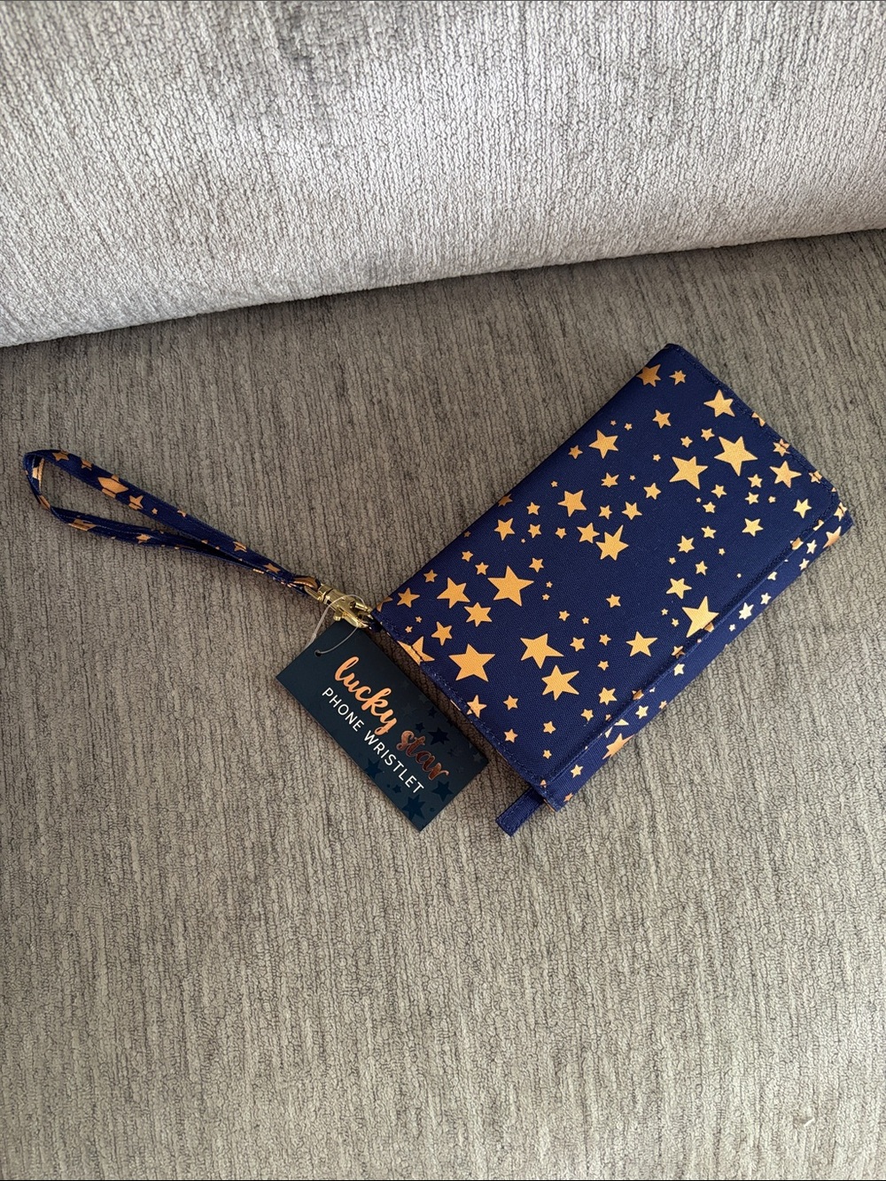 Barnes & Noble Navy and Gold Star Wristlet Phone Wallet